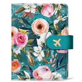 Passport Holder for Travel Essentials, RFID Blocking Leather Cover Wallet with Magnetic Closure, Aesthetic & Cute Passport Book Case for Women and Men - Oil