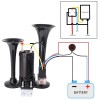 FARBIN Black air horn with button for truck trains, 12V