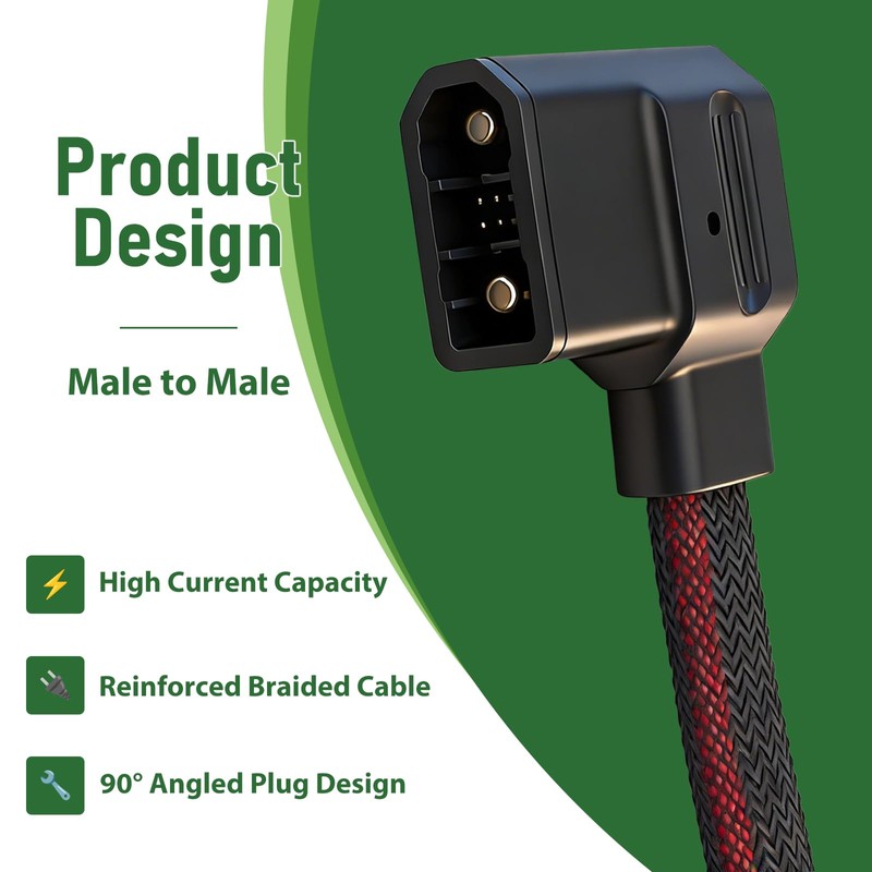 for EcoFlow Extra Battery Power Cord - 40 Inch Gray
