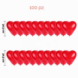 Palloncini a forma di cuore, rossi, 100 pezzi, palloncini a forma di cuore, per decorazioni di nozze, matrimoni, matrimoni, anniversari, proposte di matrimonio, decorazioni JGA