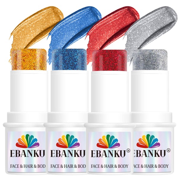 EBANKU Set of 4 Body Glitter Stick