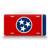 Tennessee State Flag Plain Metal License Plate TN Tri Star