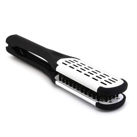 Wismee Boar Bristle Double Sided Brush Comb Clamp Anti-static Hair Straightener Tool Comb Hair Splint Comb Hairdressing Plywood Straightening Styling Brush (White)