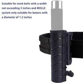 360-Degree Rotating MOLLE Clip Baton Holder - Telescopic Holster for 1.2" Diameter Flashlight, Expandable Carry Case (16" - 21" - 26") - Ideal for Police, LE, Security Officers' Duty Belt