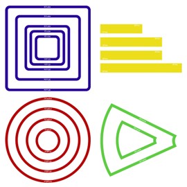 Sintuff 15 Pcs Spell AOE Damage Template Translucent Acrylic Area of Effect Spell Templates Set Include 5 Cube 4 Circle 2 Cone 4 Line Templates for Gifts Tabletop RPG Gaming Accessories (Colorful)