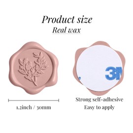 UNIQOOO Wax Seal Stickers - Eucalyptus Wedding Invitation Envelope Seal Stickers, 100 Pcs Self- Adhesive Dusty Rose Stickers, Perfect for Invitation, Christmas, Gift Wrapping, Party