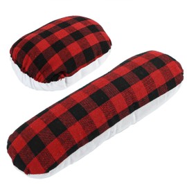 Sewing Ham Pressing Ham for Tailors, Solid Seam Roll Set, Cushion Tool for Ironing Heat Insulation Pad, Sleeve, Collar, Curved, Darts, Body Seam Ironing Accessories, Red and Black Plaid