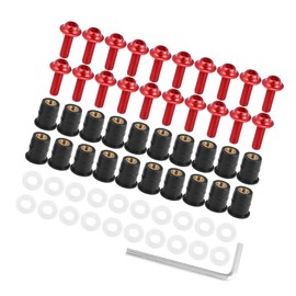 Hihaha 20pcs M5 Motorcycle Windscreen Screw Fairing Windscreen Bolt Red Durable Material