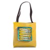 Sardines Art Kitchen Sardines Tin Fish Art Yellow Theme Tote