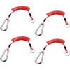 FizLig 6ft Breakaway Trailer Cable 4 Pack - Coiled Spring Wire, Emergency Brake Safety Cable for RV Camper 5th Wheel Trailer Towing Accessories