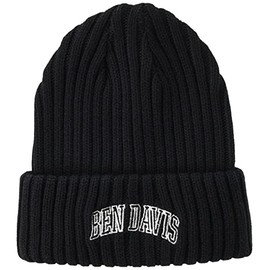 Ben Davis BDW-9500CL_BKWH College Embroidered Knit Hat, Black