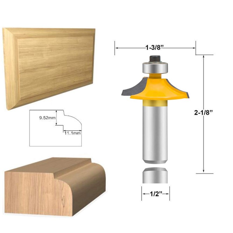 LEATBUY Door&Drawer Front Edging Router Bit Set 1/2-Inch Shank 4