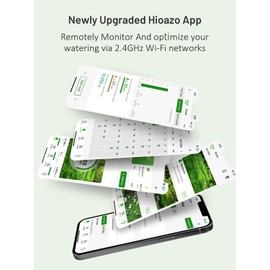 HiOazo WiFi 4-Zonen Bewässerungscomputer mit App Steuerung, Smart Sprinkler Steuerung, 16 Bewässerungsprogramme, Wasserschlagschutz für Gartenbewässerung, Gewächshaus & Rasenflächen, HSC-400W Grau
