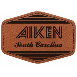Aiken South Carolina City Retro Souvenir 2x3 Hexagonal Iron-on Leatherette Patch with Adhesive Single
