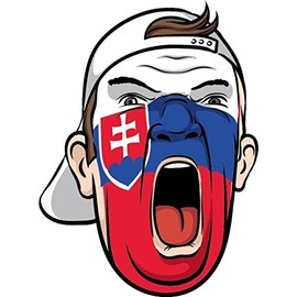 Zirni Slovakia Europe Football Fan National Flag Face World Cup Soccer Sticker Decal Design