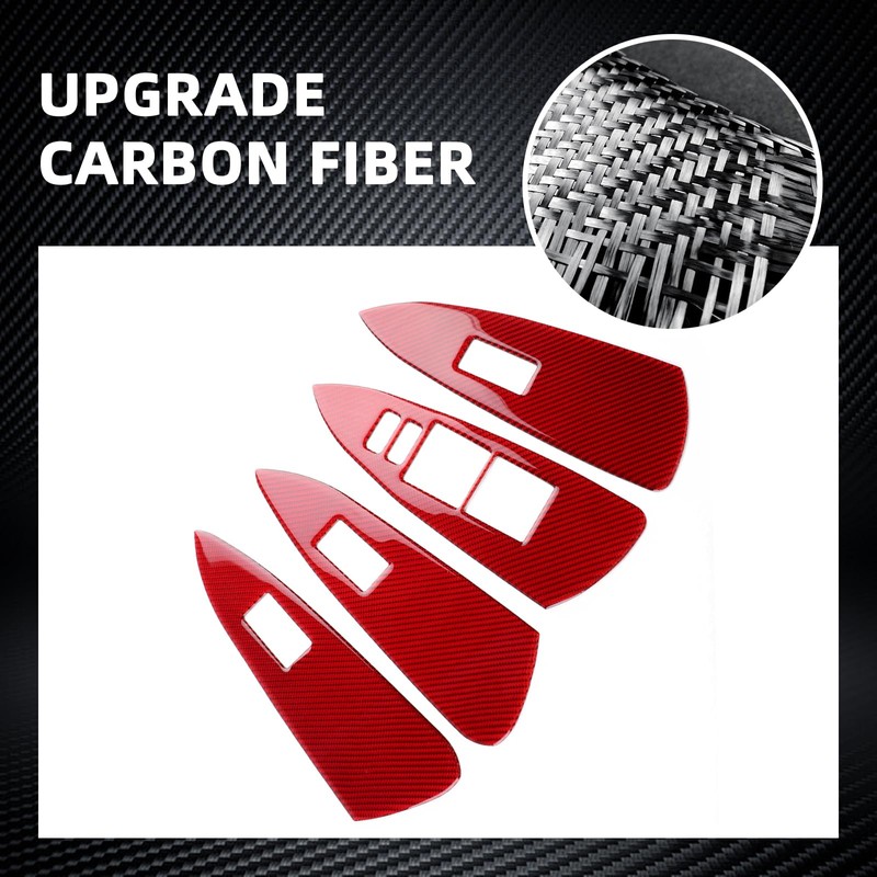 FXETRNL Real Carbon Fiber Center Control Window Lifting Frame Covers
