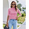 Bluetime Women's Mock Neck Tops Half Short Sleeve Turtleneck Stretch