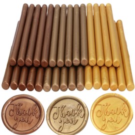 Wax Seal Sticks, Atopbb 30 Pcs Glue Gun Wax Sealing Sticks for Wax Seal Stamp, 3 Colors Sealing Wax Sticks Set for 0.28'' Glue Gun Wax Sealing Sticks, Wedding Invitations, Letter Envelopes (Coppery)
