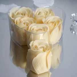 Tableclothsfactory Heart Rose Soap Petals-22 Color Available-Lot of 50| Color| Ivory