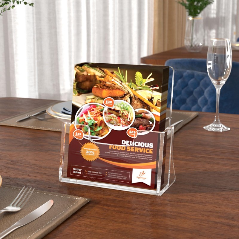AITEE DIN A5 Table Brochure Stand: Pack of 2 Acrylic