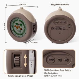 Visual Timer for Kids with Protective Case, Hazelnut Theme 299 Minute Pomodoro Timer for Classroom Office Kitchen, ADHD Tools for Kids Management Tool