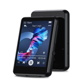 32GB MP3 Player with Bluetooth 5.0, Full Touch Screen MP3 and MP4 Player, Kids MP3 Player Portable Speakers Music Player Support FM Radio Recording Max Support TF Card 128GB(Black)