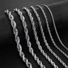 SINLEO Stainless Steel Twist Rope Chain Necklace for Men Women