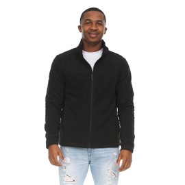 Swiss Alps Mens Full Zip Performance Polar Fleece Jacket Sweatshirt With Pockets Long Sleeve Fleece Jacket Outdoor Jacket, Black (001), Large