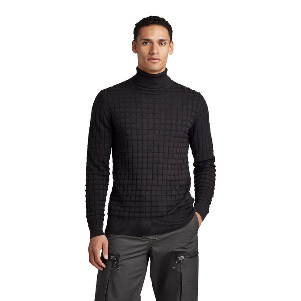 G-STAR RAW Men's Table Turtle Knitted Pullover Knits, Black (Dk Black D22527-d167-6484)