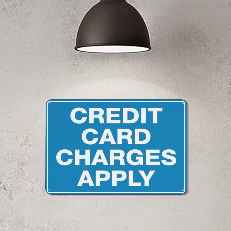 Compladeta Credit Card Charges Apply Sign For Business 8""X12"" Rust