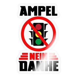 Spreadshirt Ampel Nein Danke Sticker, max. 10 x 10 cm, 10 x 10 cm, Transparent glänzend