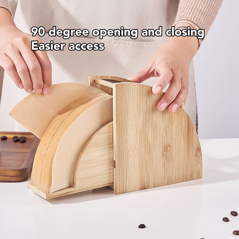 Dustproof Filter Holder Fan Shaped Coffee Filter Storage Holder Solid