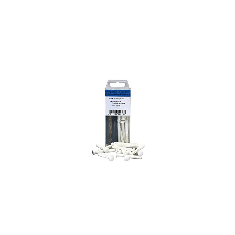 KGM Screw Set for Installing Skirting Boards, white