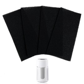Set of 4 Activated Carbon Filter Mats - Universal Filter Mat for Odour Neutralisation and Air Purification, Can be Cut to Size for Air Purifiers, Cooker Hoods and Air Conditioners
