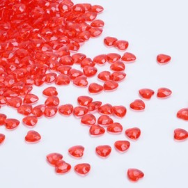 LYFJXX Red Hearts, 1000pcs Small Red Acrylic Hearts, Tiny Plastic Heart Valentine's Day Decorations, Valentine Hearts Vase Fillers for Home Decor