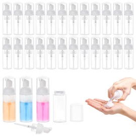 Lainballow 30 Pcs Foam Soap Dispenser, 1.7oz/50ml Foaming Soap Pump Dispensers, Refillable Plastic Foamer Bottle, Clear Travel Pump Dispenser for Soap Foam Lotion Hand Soap Lash Shampoo