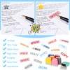 Crtiin 16 Pcs Office Stamp Set Message Self Inking Rubber