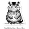 4 x Small 50mm 'Happy Baby Hippo' Transparent/Clear Sticker Decals
