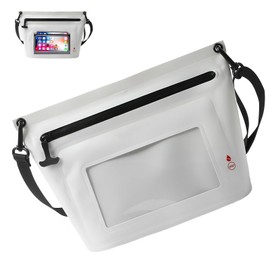 Dwafill Waterproof Swimming Bag, 6L Waterproof Bag, Waterproof Bum Bag for Surfing, River Search, Rafting, Climbing, Hiking, Exploring (White)