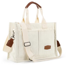 HOMIEE Corduroy Tote Bag for Women, Lightweight Handbags Shoulder Bags with Zipper, Ladies Girls Crossbody bags Shopping Bag for Work School Shopping Travel College Valentine's Day