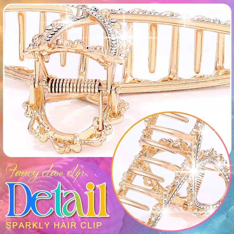 Rhinestone Claw Clips Gold Hair Clips Fancy Hair Accessories