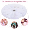Mikinona 24pcs Nail Charms and Pendants Set Nail Piercing Tool