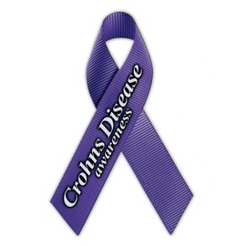 Magnetic Bumper Sticker - Crohn's Disease Support Ribbon - Awareness Magnet - 4.25" x 7"