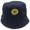 UKPrintwear Lemon (Roses) Embroidered Bucket Hat 'The Reni' Navy L/XL