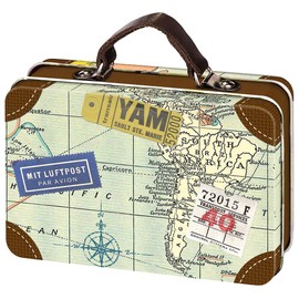 Moses Fernweh Mini Travel Case Travel Storage for Money Gifts, Metal, Multicoloured, 10.5 x 7.3 x 3.8 cm