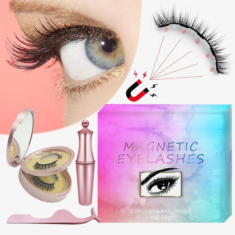 3D Magnetic Eyelashes and Eyeliner Set Makeup Magnetic Lashes Eyeliner