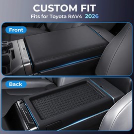 Funda de consola central para Toyota RAV4 2026, accesorios interiores, antideslizante, funda de consola central, alfombrilla protectora de silicona para RAV 4 2026, color negro