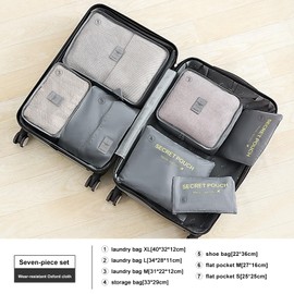 Wirvyuer Suitcase Organiser Set 10-Piece Travel Clothes Bags Waterproof Storage Bag Packing Cube Packing Bag Travel Bag Suitcase Organiser Packing Cubes Set for Suitcases on Holiday Grey