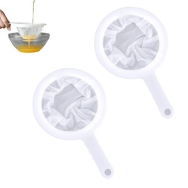 SHENGYIG 2 Pcs Fine Mesh Strainer, Kitchen Sieves and Strainers, Plastic Nylon Fine Mesh Sieves, 200 Mesh Ultra-Fine Mesh Strainer Mesh Filter Net for Juice Milk Tea Coffee Yoghurt Food