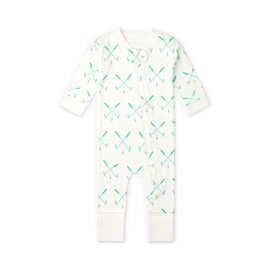 MONICA + ANDY One Piece Pajamas, Newborn Size, Puppy Bffs, 100% Organic Baby Clothes for Girls and Boys, Zip Up Pajama, Sustainable Super Soft Fabric, Sizes For Newborn, Infant & Toddler